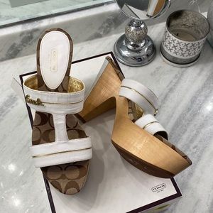 New Coach Wooden Platform Heels